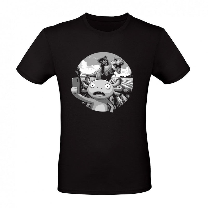 Axolotl Selfie with Gorilla Riding T-Rex als T-Shirt