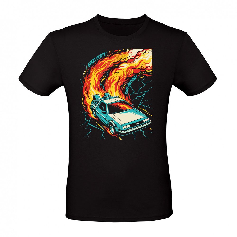 Retro Time Machine DeLorean Pop Art