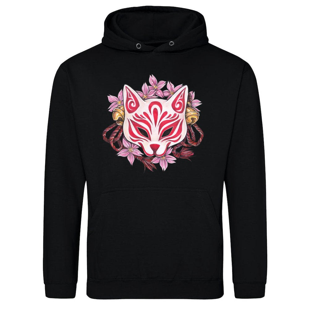 Beautiful Kitsune Inari Kabuki mask with cherry blossoms