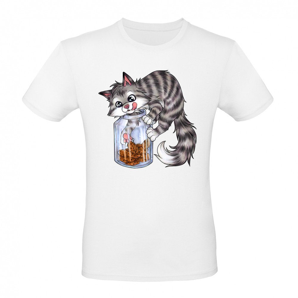 Cute eaten cat with cookie jar