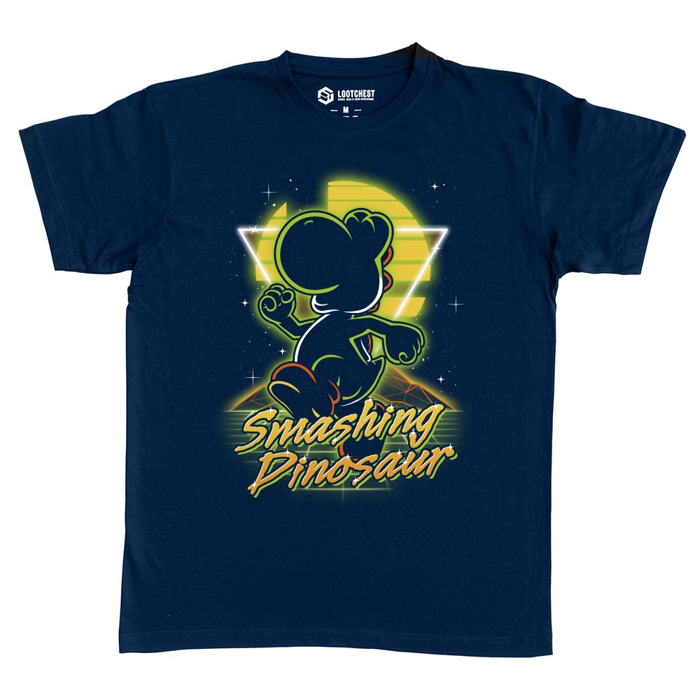 Retro Smashing Dinosaur
