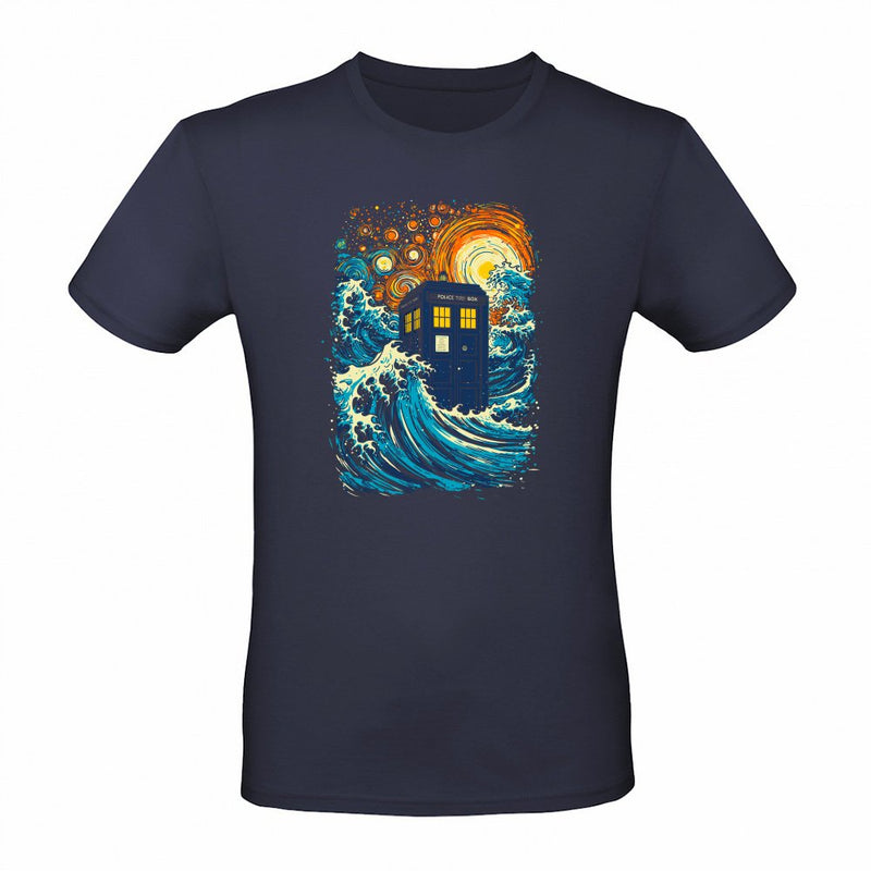 The great kanagawa wave and the tardis als T-Shirt