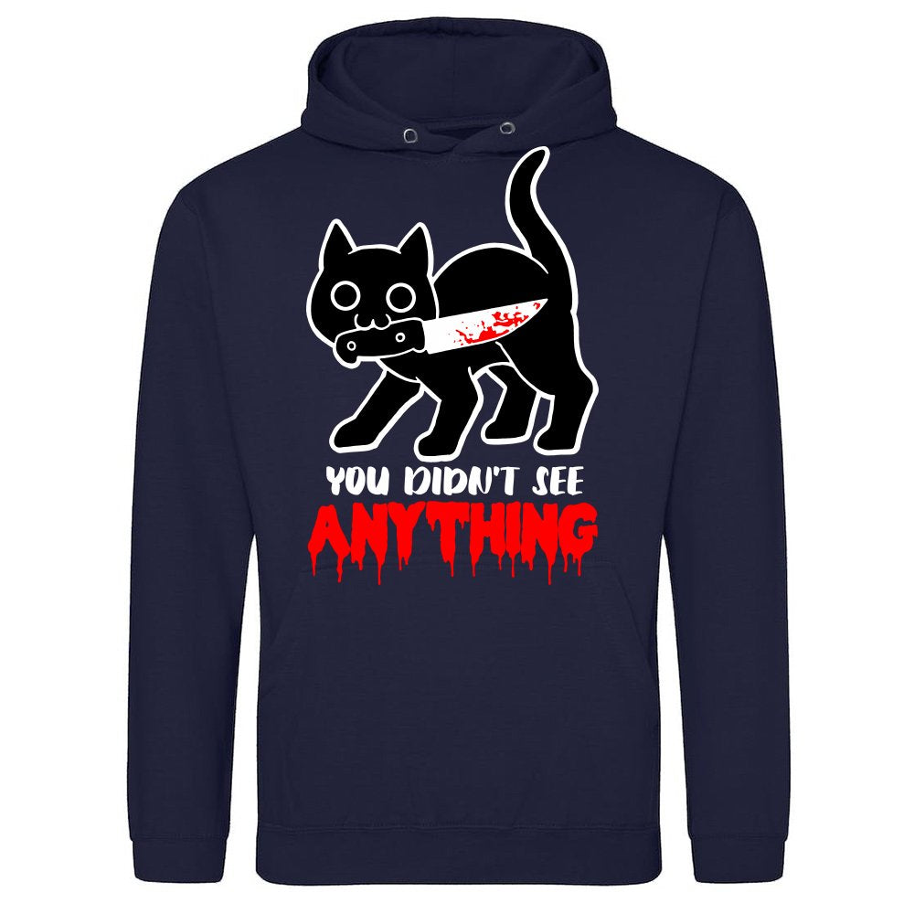 You Didn't See Anything - Funny Black Cat with Knife
