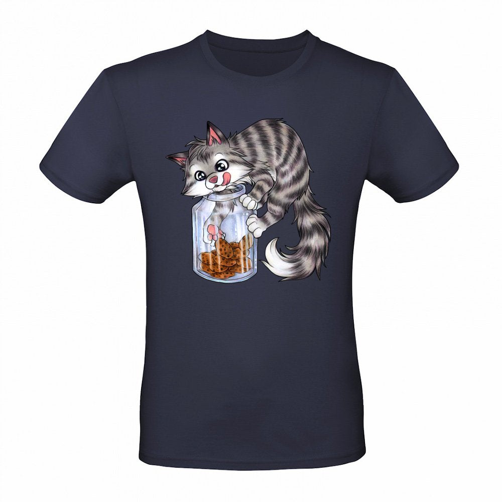 Cute eaten cat with cookie jar